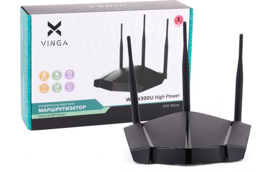 Video: Wi-Fi router Vinga WR N300U High Power