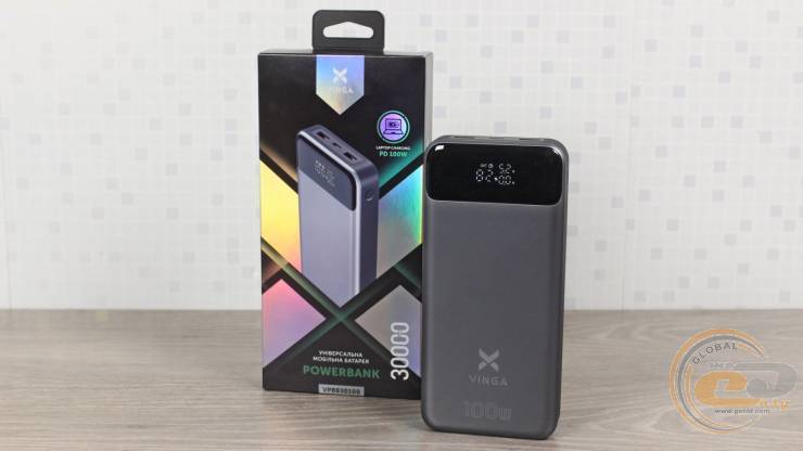 Огляд Vinga 30000 mAh 100W Display VA Grey (Li-Ion) (VPBB30100)