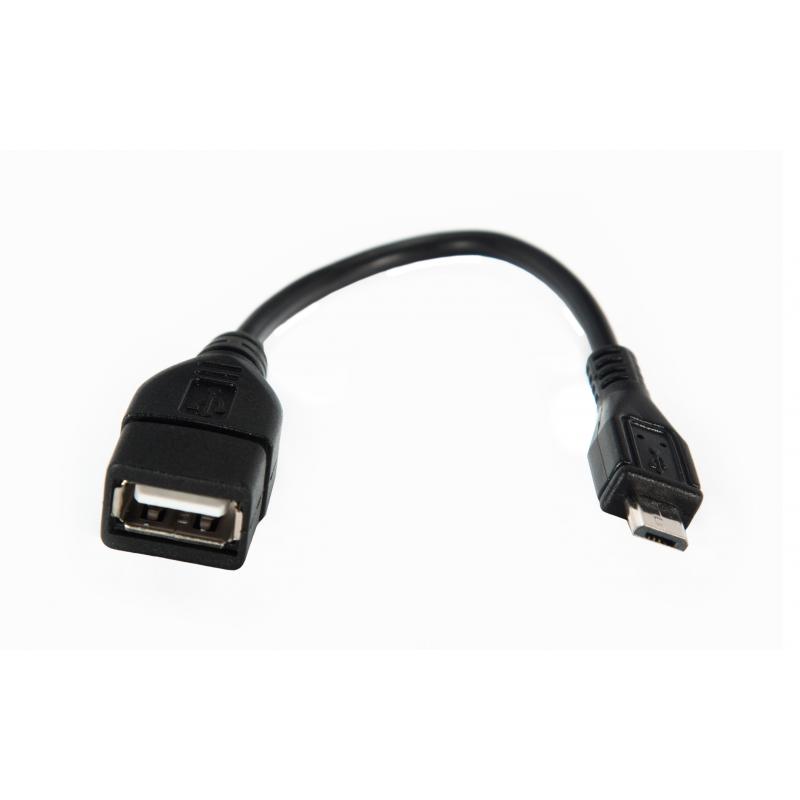 Перехідник OTG USB 2.0 AF to Micro 5P 0.1m Vinga (CB010BK)