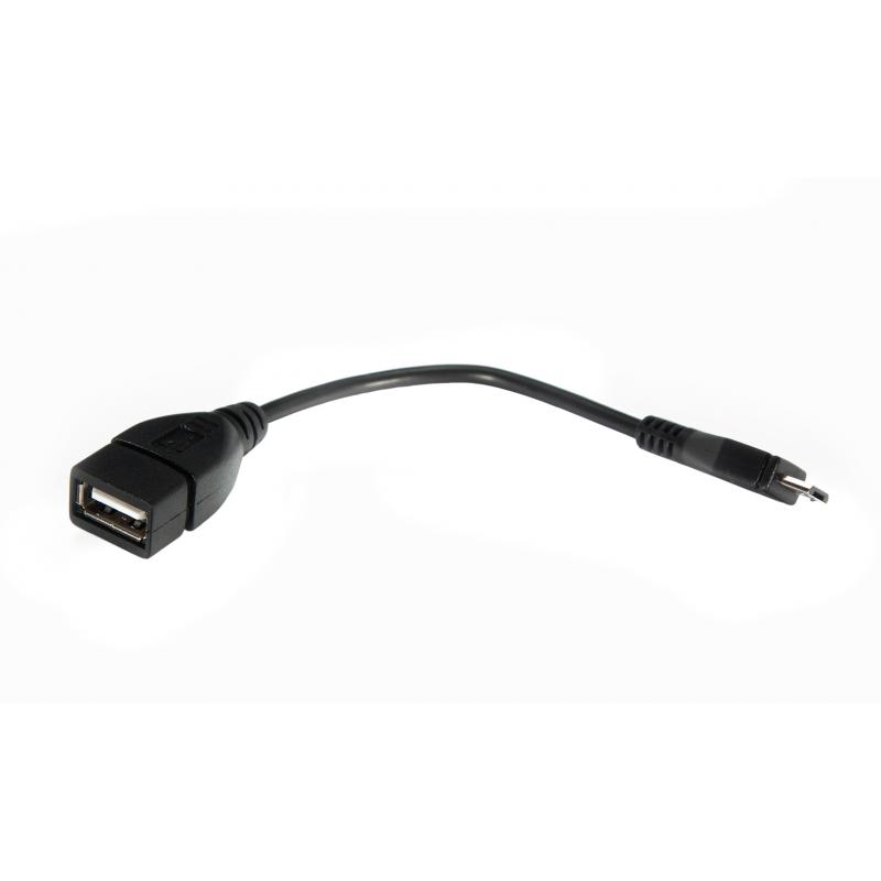 Перехідник OTG USB 2.0 AF to Micro 5P 0.1m Vinga (CB010BK)