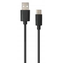 Дата кабель USB 2.0 AM to USB-C 1.8m Spring black Vinga (VCPDCTCS1.8BK)