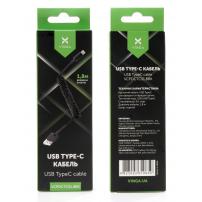Дата кабель USB 2.0 AM to USB-C 1.8m Spring black Vinga (VCPDCTCS1.8BK)
