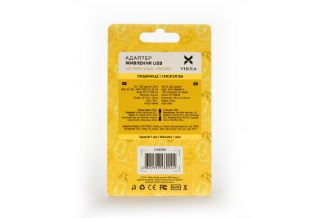 Зарядний пристрій Vinga CB 03 SOLO Black 5V 1A (LPA0030BK)