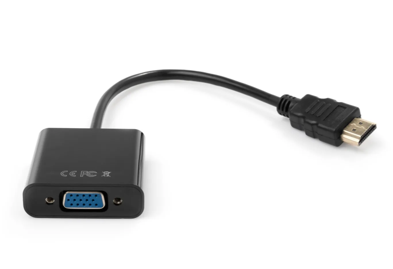 Adapter HDMI M to VGA F 0.15m 1080p black Vinga (VCPAHDMIM2VGAFBK)