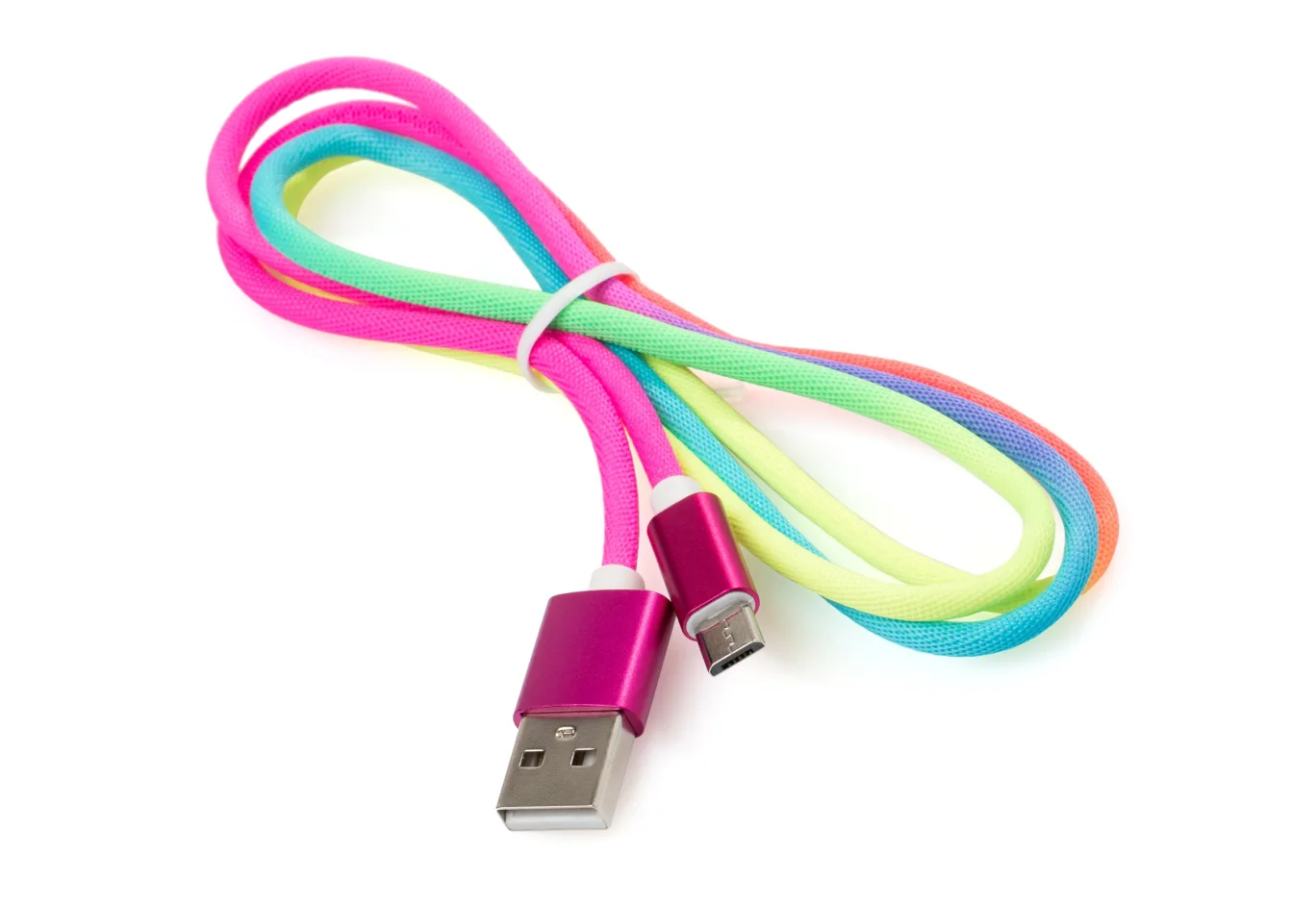Дата кабель USB 2.0 AM to Micro 5P 1.0m rainbow nylon Vinga (VCPDCMCOLNB1RS)