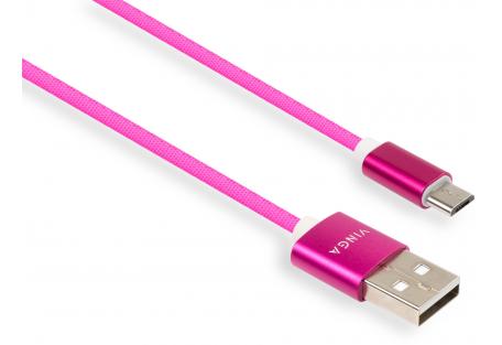 Дата кабель USB 2.0 AM to Micro 5P 1.0m rainbow nylon Vinga (VCPDCMCOLNB1RS)