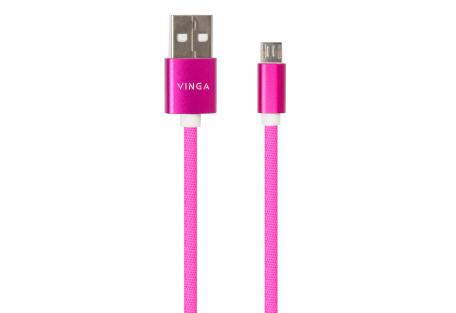 Дата кабель USB 2.0 AM to Micro 5P 1.0m rainbow nylon Vinga (VCPDCMCOLNB1RS)