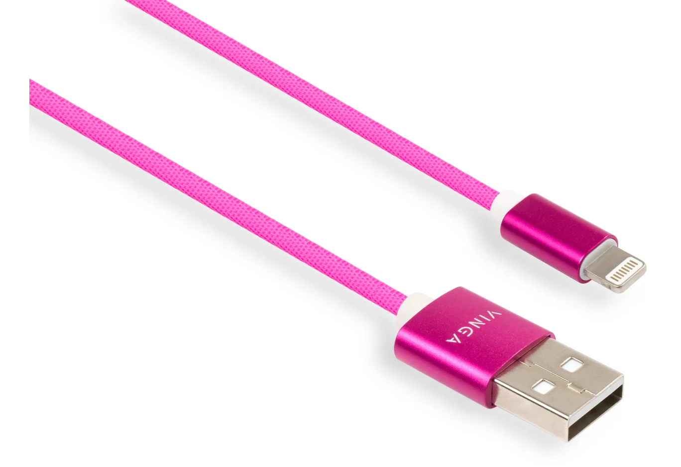 Data cable USB 2.0 AM to Lightning 1.0m rainbow nylon Vinga (VCPDCLCOLNB1RS)