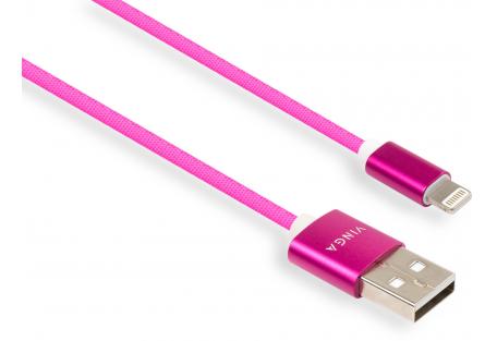 Дата кабель USB 2.0 AM to Lightning 1.0m rainbow nylon Vinga (VCPDCLCOLNB1RS)