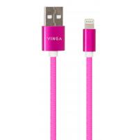Дата кабель USB 2.0 AM to Lightning 1.0m rainbow nylon Vinga (VCPDCLCOLNB1RS)