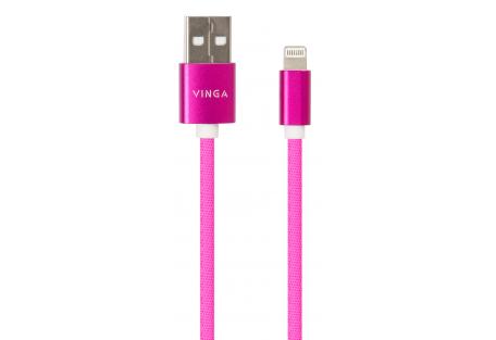 Дата кабель USB 2.0 AM to Lightning 1.0m rainbow nylon Vinga (VCPDCLCOLNB1RS)