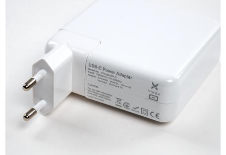 Блок живлення до ноутбуку Vinga Apple 96W 5.2V3A/9V3A/12V3A/15V3A/20.5V4.7A USB-C (VPA-96-APP-C)