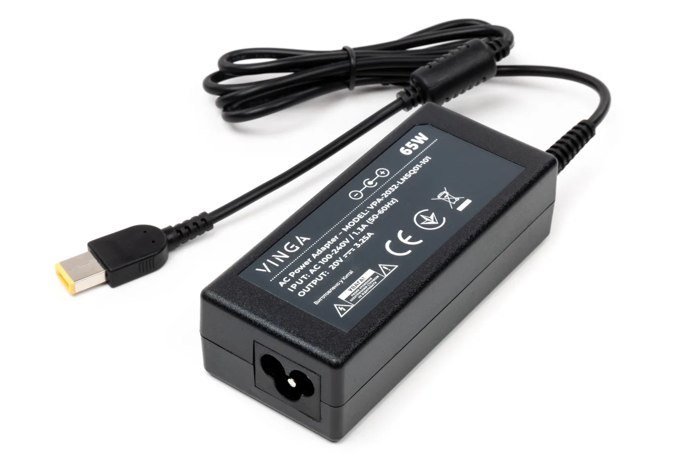 Блок живлення до ноутбуку Vinga Lenovo 65W 20V 3.25А square with pin (VPA-2032-LNSQ01-101)