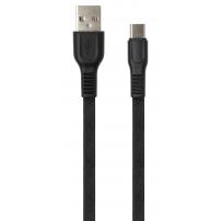 Дата кабель USB 2.0 AM to USB-C 1.0m flat art TPE back Vinga (VCPDCTCFTPE1BK)