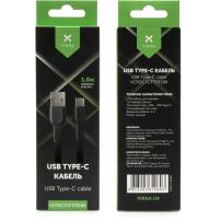 Дата кабель USB 2.0 AM to USB-C 1.0m flat art TPE back Vinga (VCPDCTCFTPE1BK)
