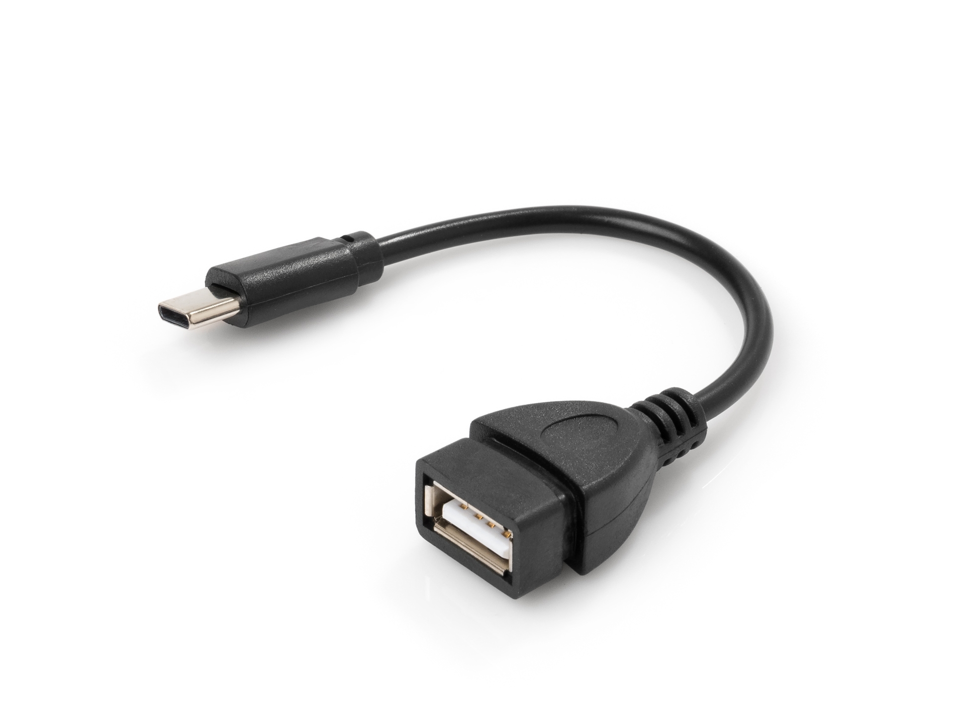 Перехідник OTG USB 2.0 AF to USB-C 0.1m Vinga (VCPDCOTGTCBK)
