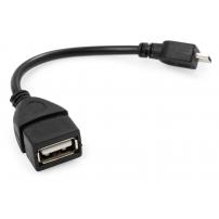 Перехідник OTG USB 2.0 AF to Micro 5P 0.15m Vinga (VCPDCOTGMBK)