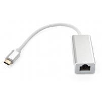 Перехідник USB-C to RJ45 Ethernet 1000Mbps aluminium Vinga (VCPATC2GBLNS)