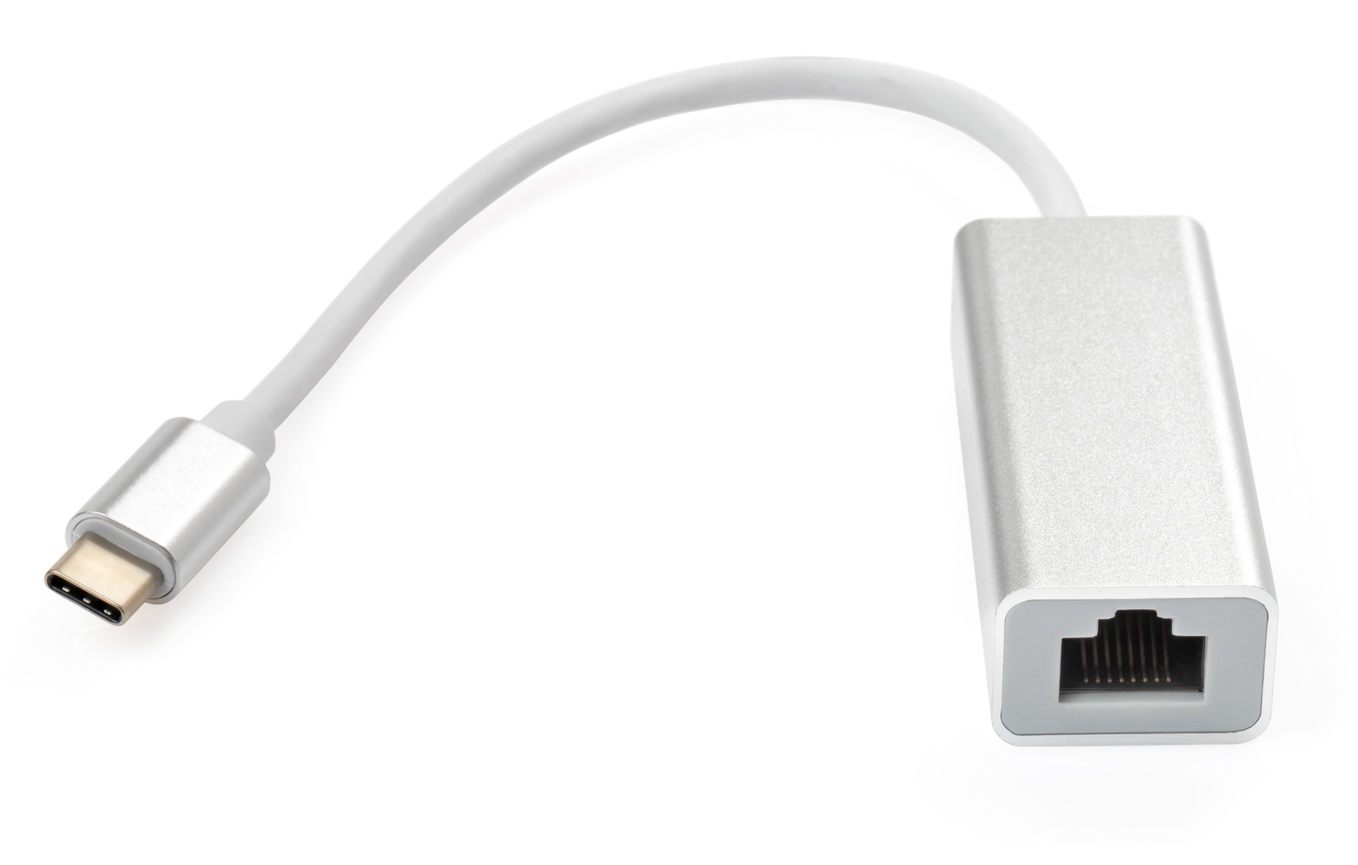 Перехідник USB-C to RJ45 Ethernet 1000Mbps aluminium Vinga (VCPATC2GBLNS)