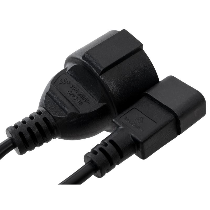 Кабель живлення C14 to Schuko 0.75mm2 Copper Vinga (VPCC14S75C)