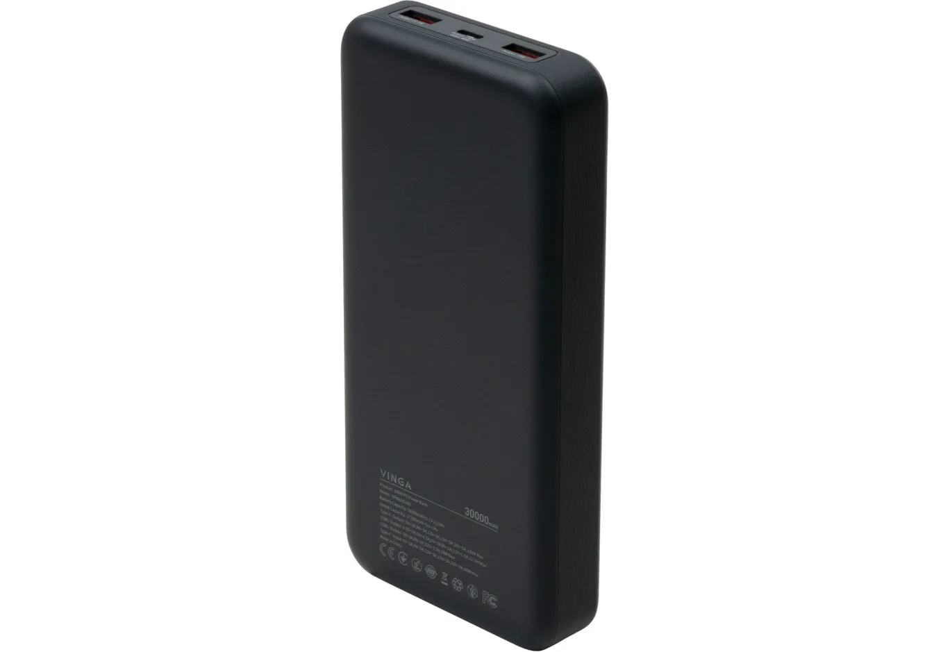 Universal Battery Vinga 30000 mAh 100W Display VA Grey (Li-Ion) (VPBB30100)