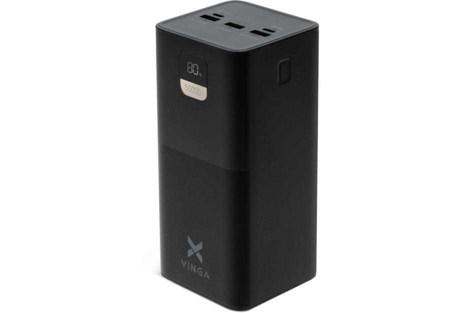 Батарея універсальна Vinga 50000 mAh 22.5W Display Black (VPBB5022)