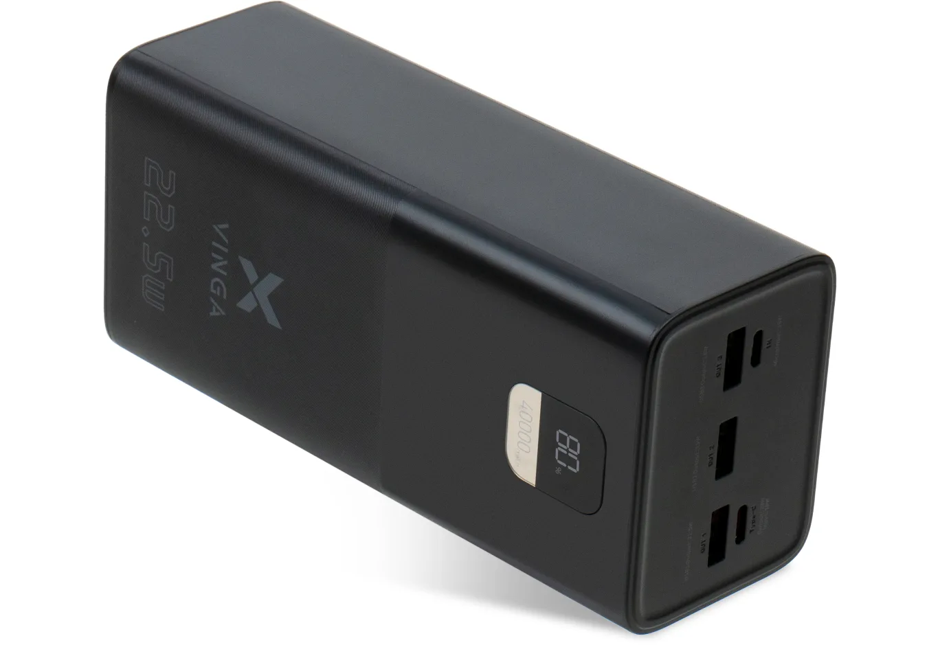 Батарея універсальна Vinga 40000 mAh 22.5W Display Black (VPBB4022)