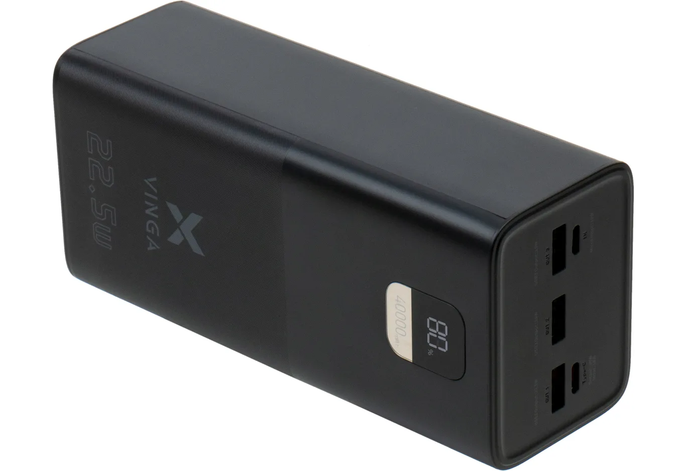 Батарея універсальна Vinga 40000 mAh 22.5W Display Black (VPBB4022)