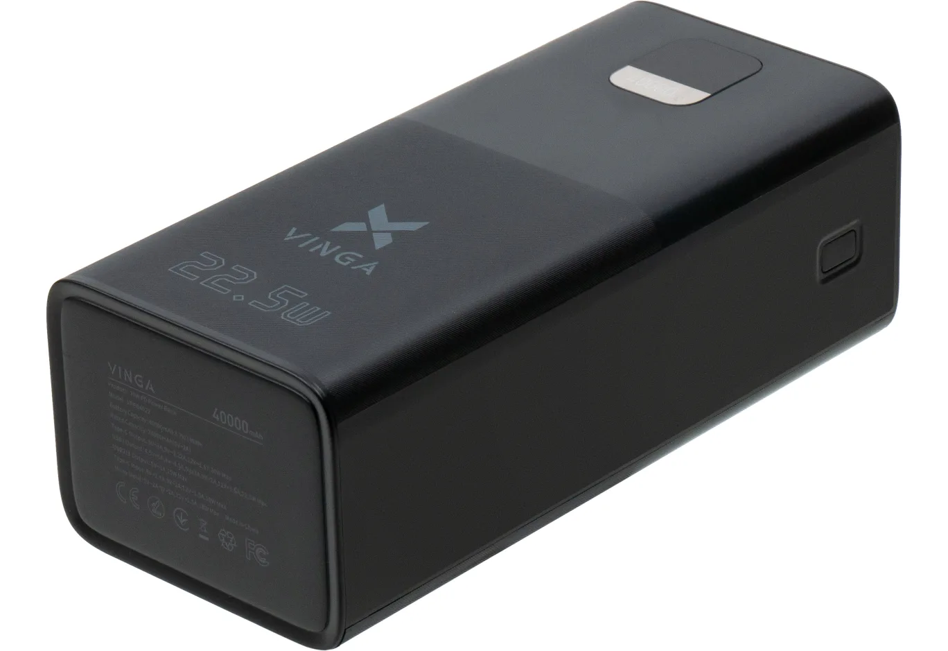 Батарея універсальна Vinga 40000 mAh 22.5W Display Black (VPBB4022)