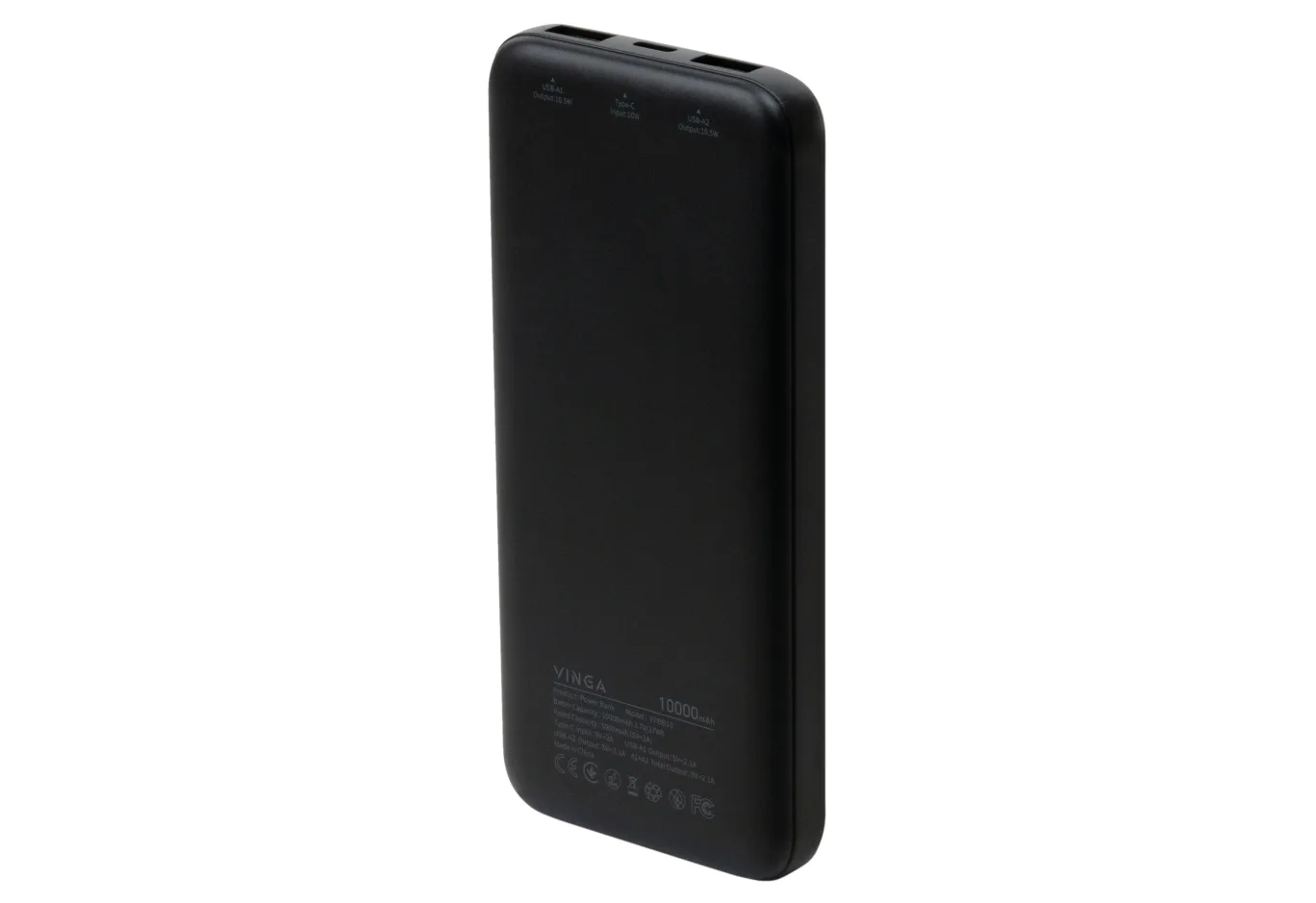 Батарея універсальна Vinga 10000 mAh 10W Black (VPBB10)