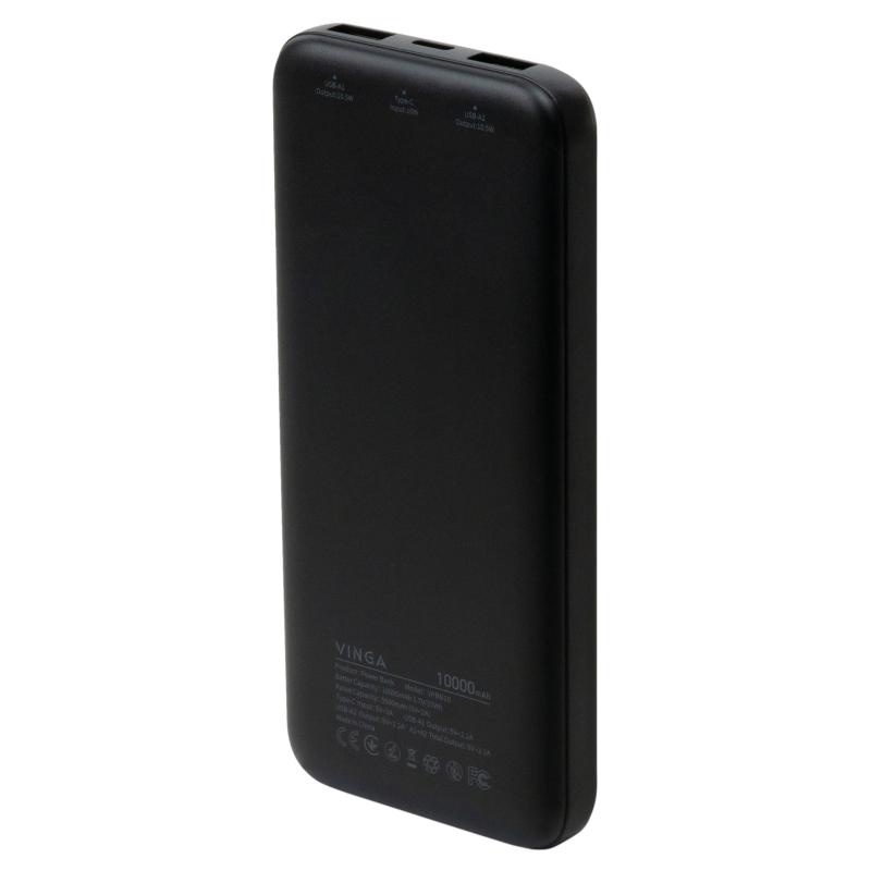 Батарея універсальна Vinga 10000 mAh 10W Black (VPBB10)