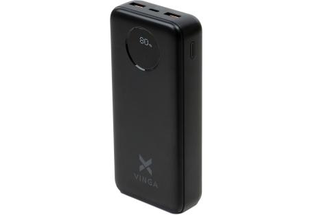 Батарея універсальна Vinga 20000 mAh 22.5W Display Black (VPBB2022)