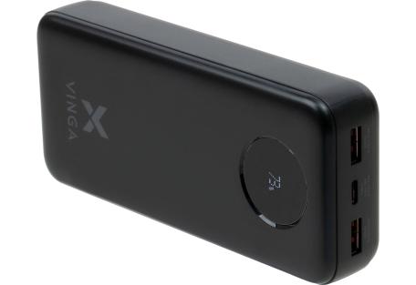 Батарея універсальна Vinga 20000 mAh 22.5W Display Black (VPBB2022)