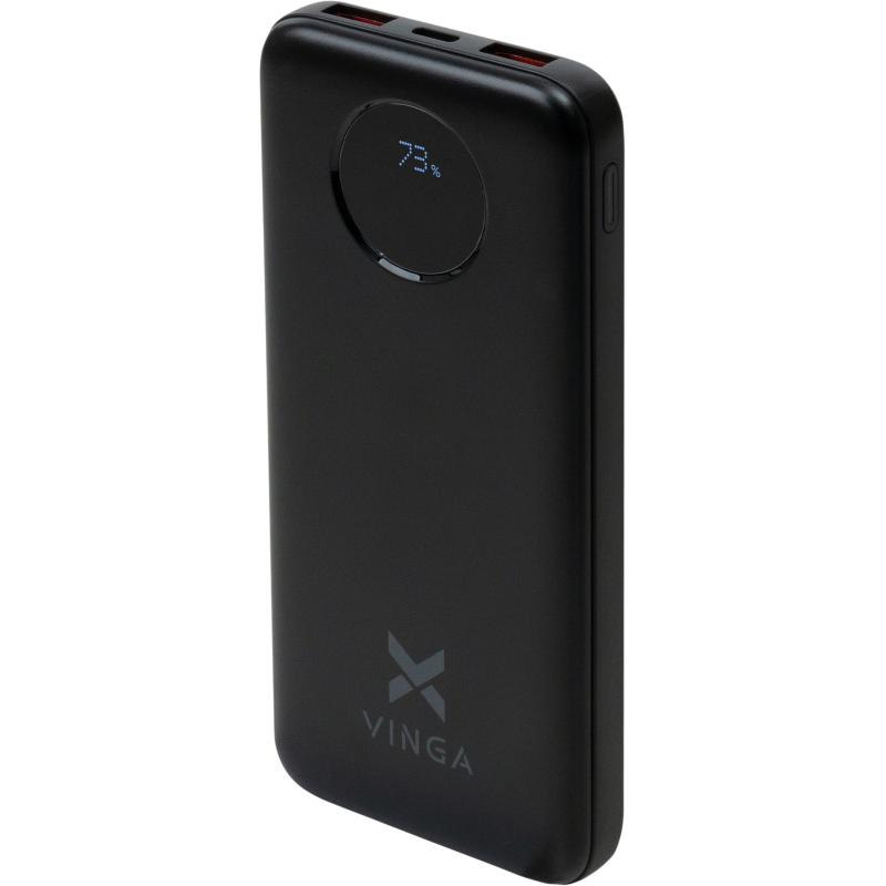 Батарея універсальна Vinga 10000 mAh 22.5W Display Black (VPBB1022)