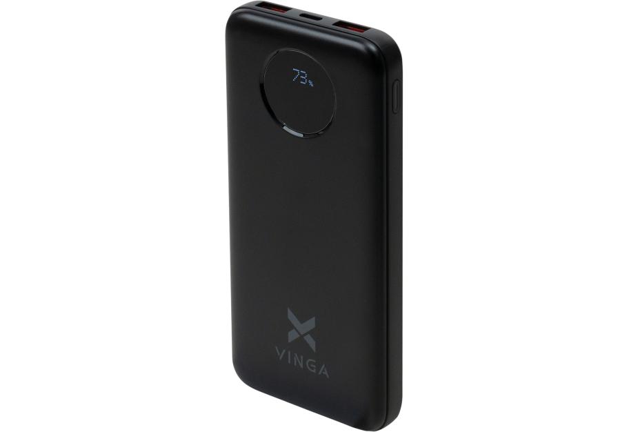Батарея універсальна Vinga 10000 mAh 22.5W Display Black (VPBB1022)