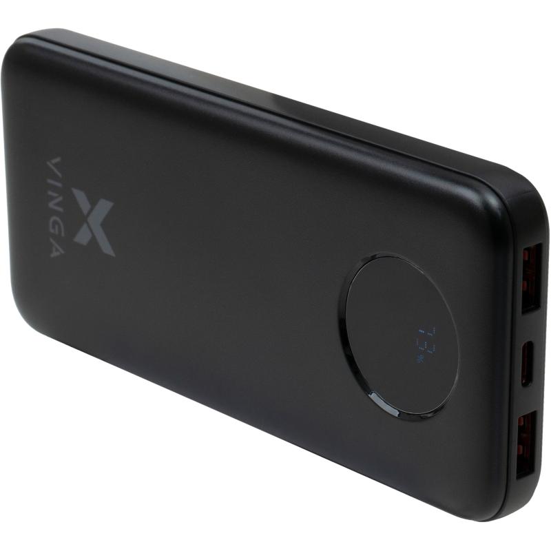 Батарея універсальна Vinga 10000 mAh 22.5W Display Black (VPBB1022)