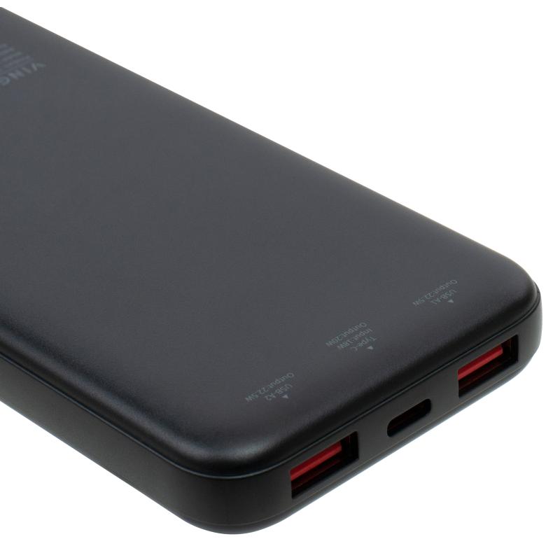 Батарея універсальна Vinga 10000 mAh 22.5W Display Black (VPBB1022)