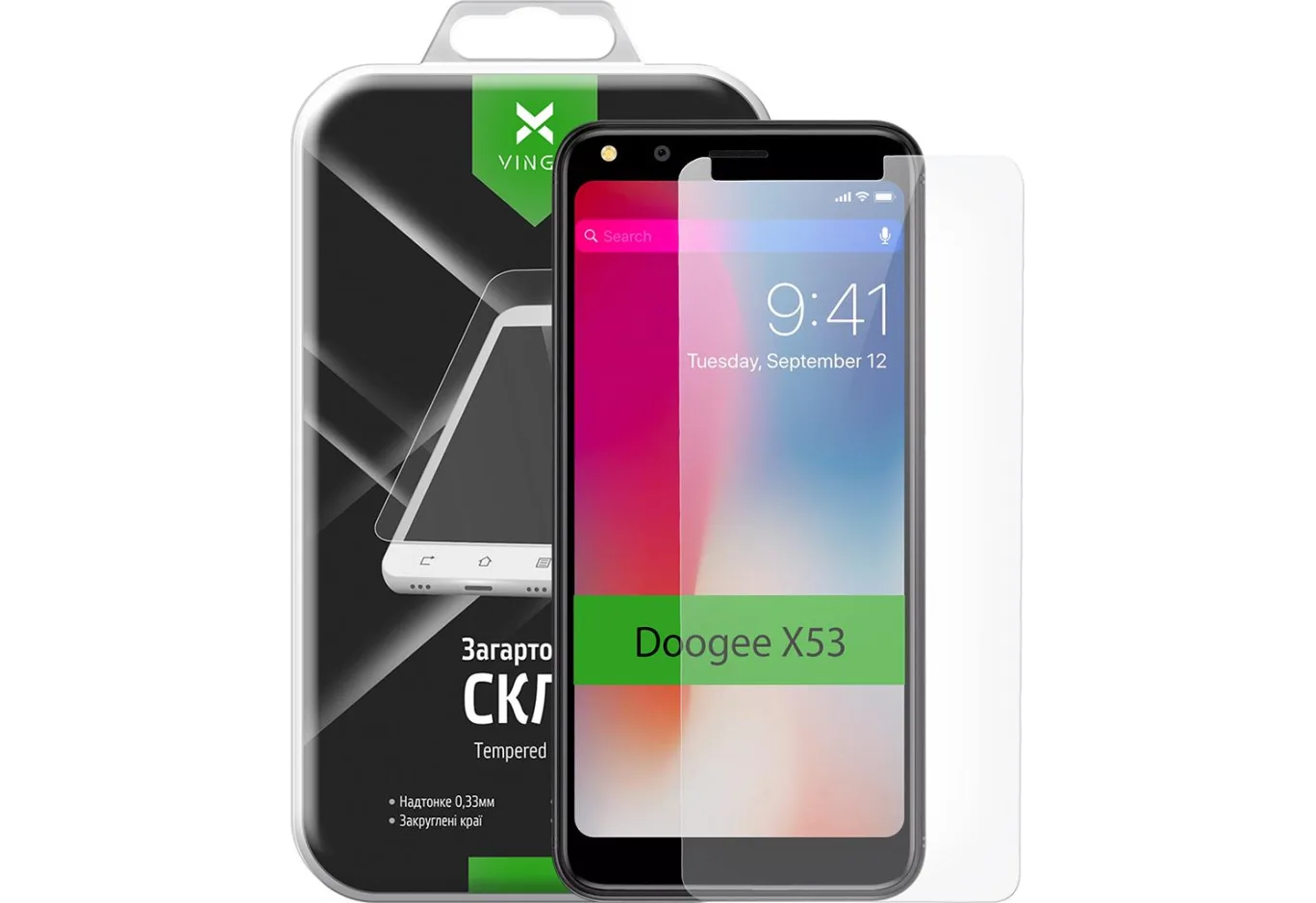Скло захисне Vinga для Doogee X53 (VTPGS-DX53)