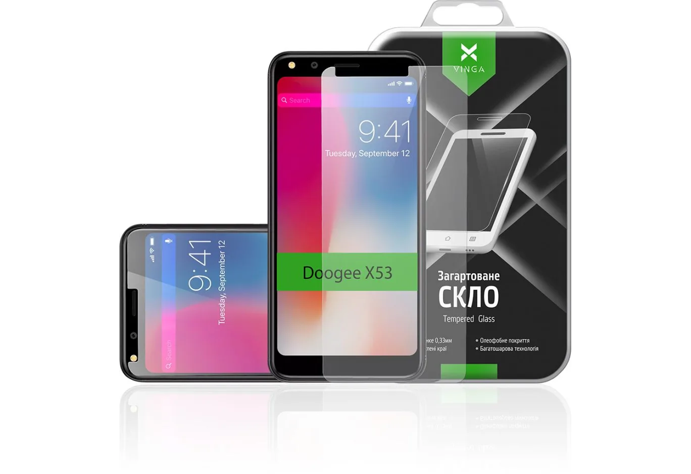 Скло захисне Vinga для Doogee X53 (VTPGS-DX53)