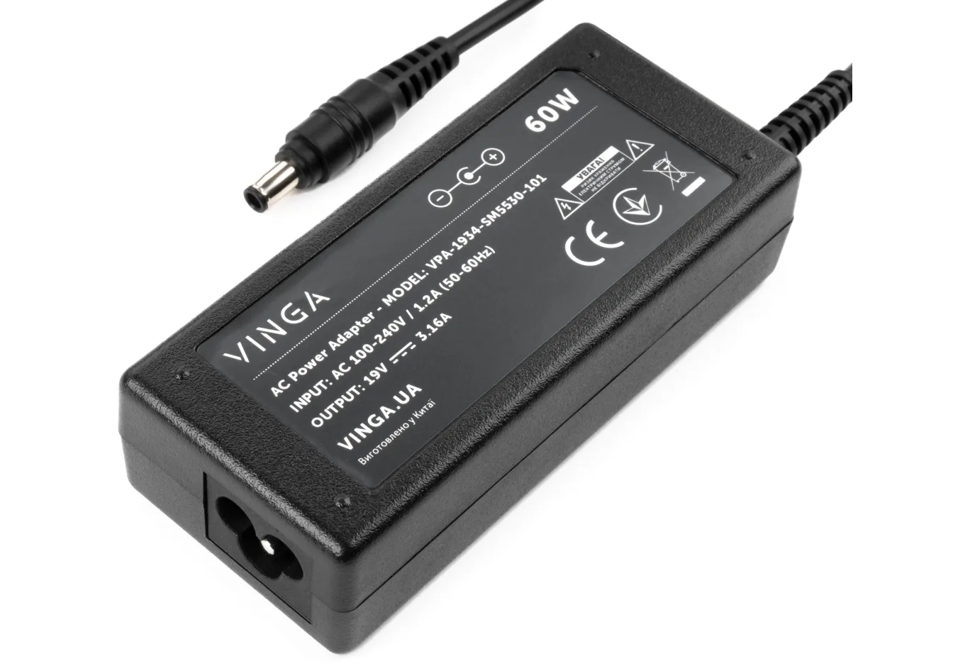 Блок живлення до ноутбуку Vinga Samsung 60W 19V 3.16А 5.5*3.0 (VPA-1934-SM5530-101)
