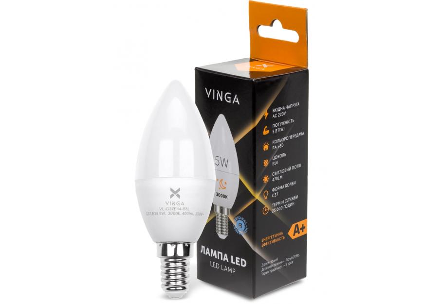 Лампочка Vinga VL-C37E14-53L
