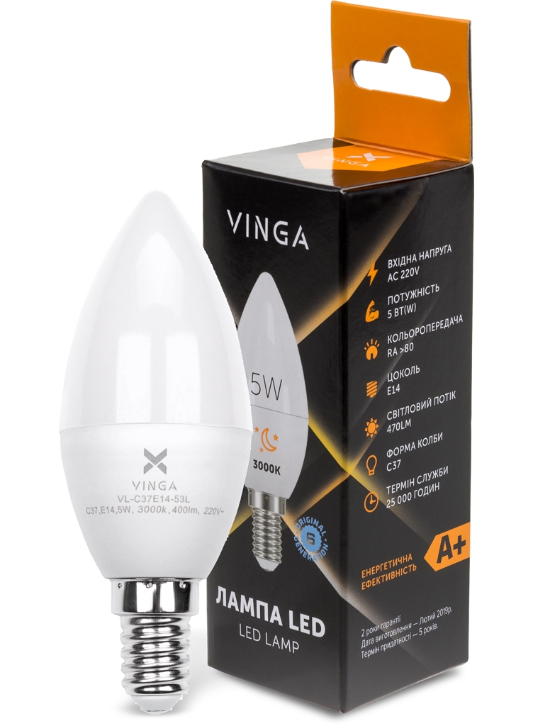 Light bulb Vinga VL-C37E14-53L