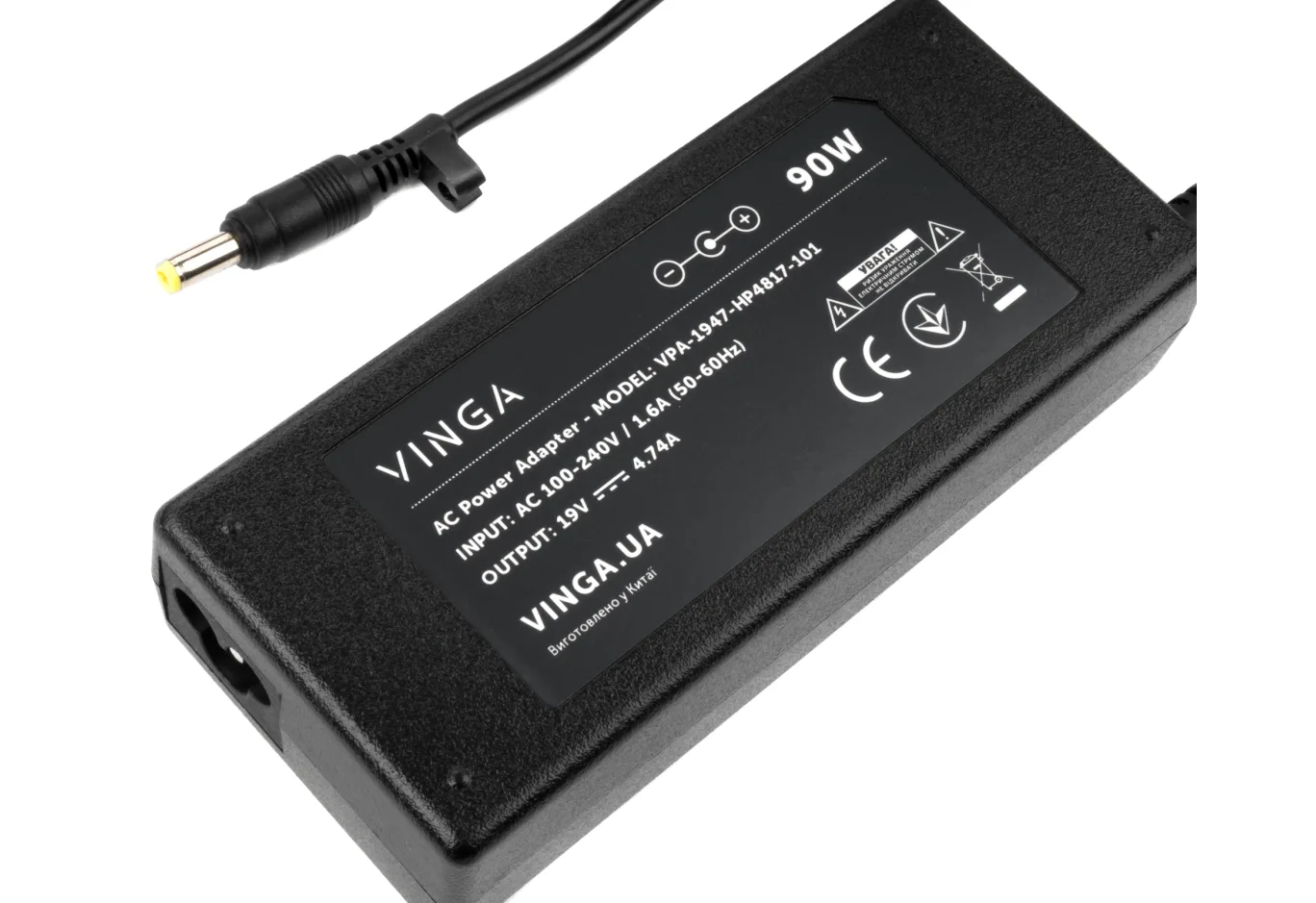 Laptop power supply Vinga HP 90W 19V 4.74A 4.8*1.7 (VPA-1947-HP4817-101)