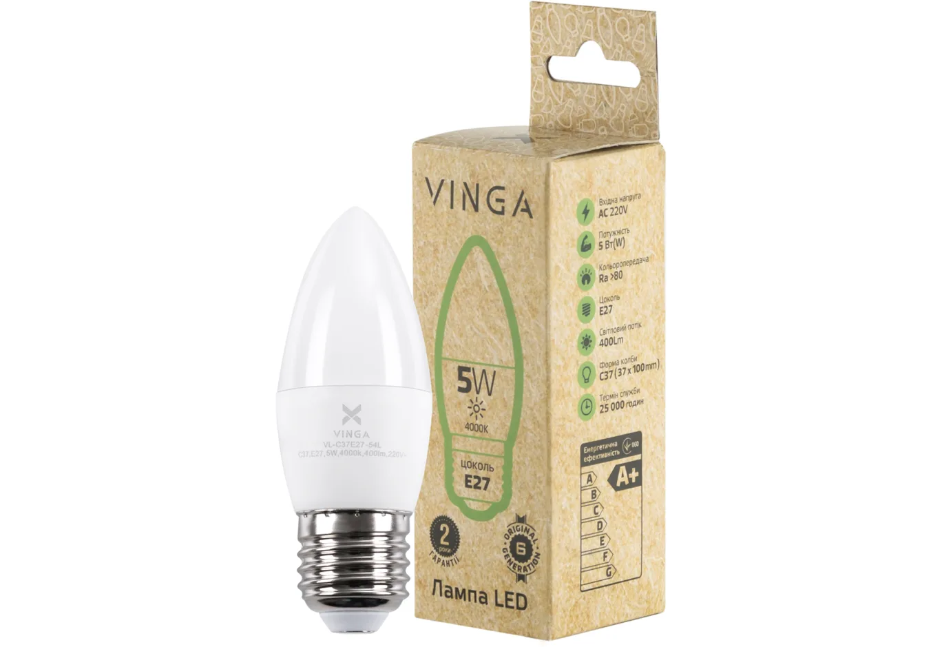 Light bulb Vinga VL-C37E27-54L