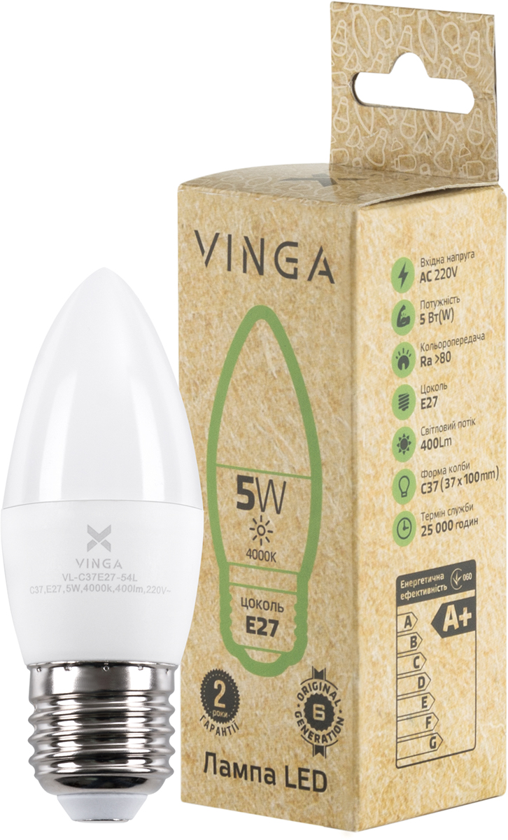 Light bulb Vinga VL-C37E27-54L