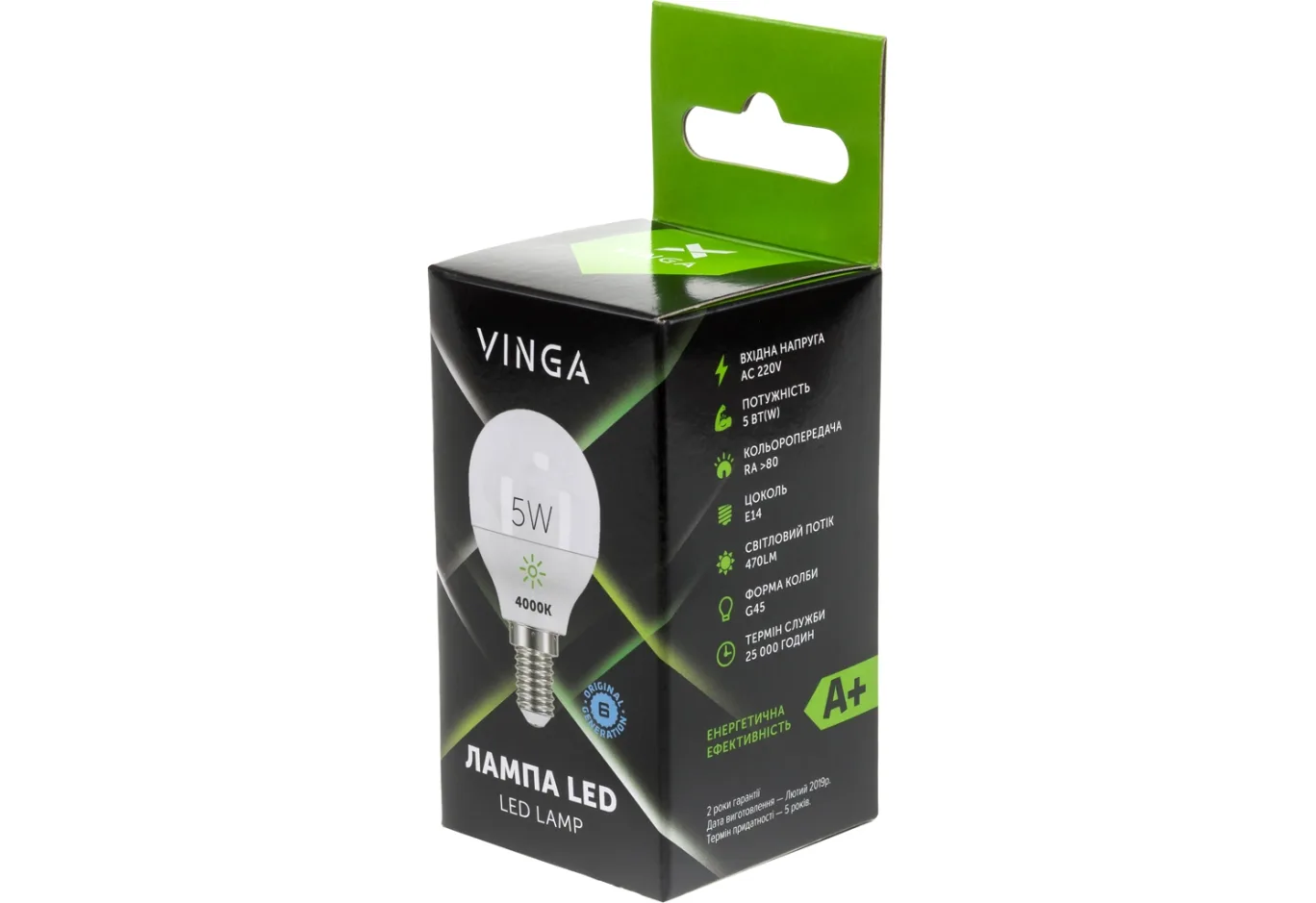 Лампочка Vinga VL-G45E14-54L