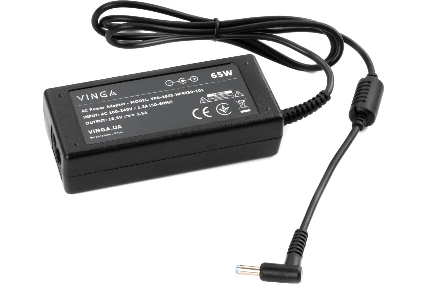 Laptop power supply Vinga HP 65W 18.5V 3.5А 4.5*3.0 (VPA-1835-HP4530-101)