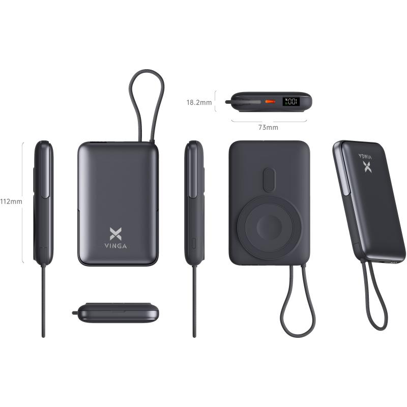 Батарея універсальна Vinga 10000 mAh 22.5W/15W/2.5W Wireless (VPBB1022WL)