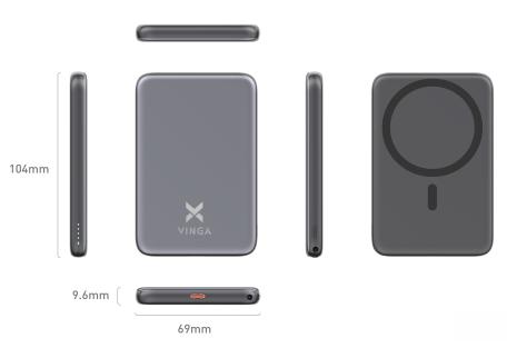 Батарея універсальна Vinga 5000 mAh 20W/15W Wireless (VPBB520WL)