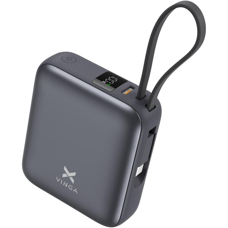Батарея універсальна Vinga 10000 mAh 35W Display Cable (VPBB1035C)